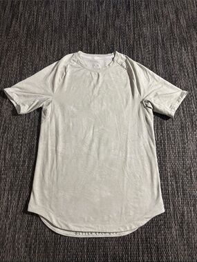 Lululemon Drysense Training Short Sleeve Tee Marble Map Jacquard Raw Linen Small